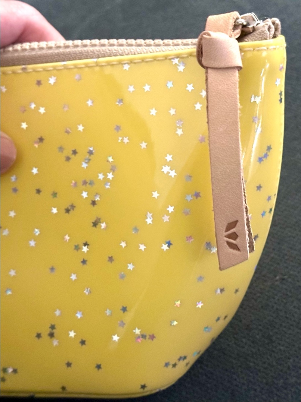 Consuela Harlow Medium Yellow Star Glitter Cosmetic Pouch Tool Kit - Picture 6 of 11